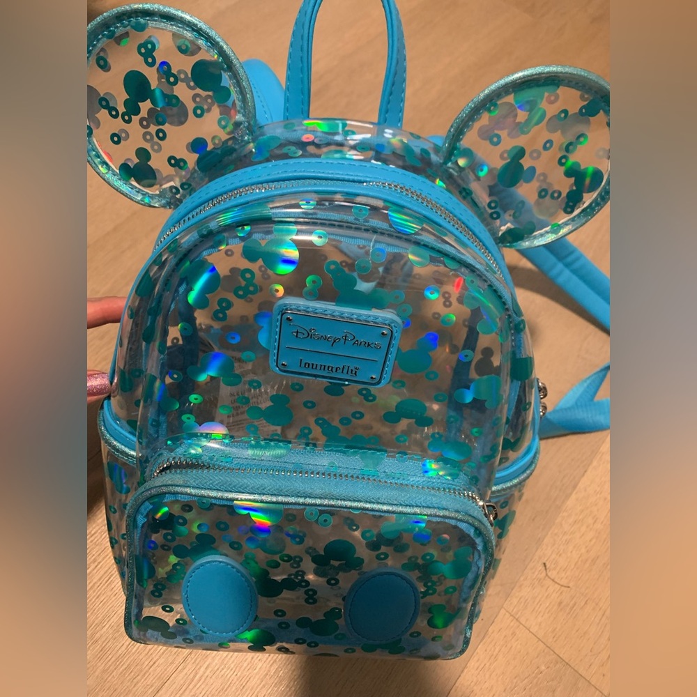 Loungefly Disney Resort/  Mickey Mouse Ears Clear backpack.